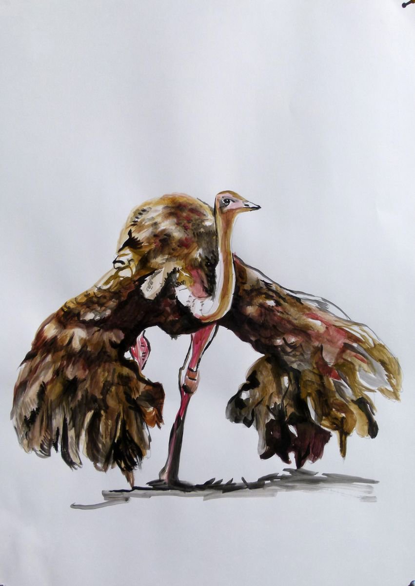 Photorealistic Animal Acrylic Painting By Soso Kumsiashvili, 24 X 33", Desire To Fly, Original Artwork