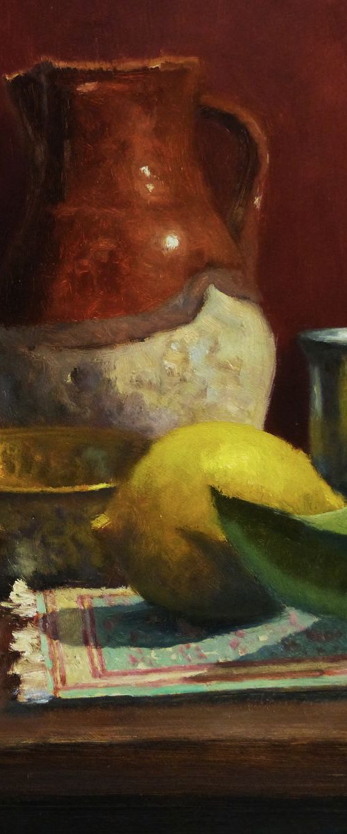 Lemon and a Terracotta Pitcher by Pascal Giroud