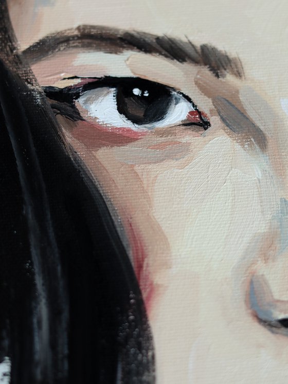 Korean woman oil painting