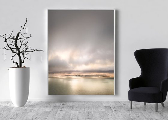 Golden Horizons - Extra large wall art in shades Rose and Gold