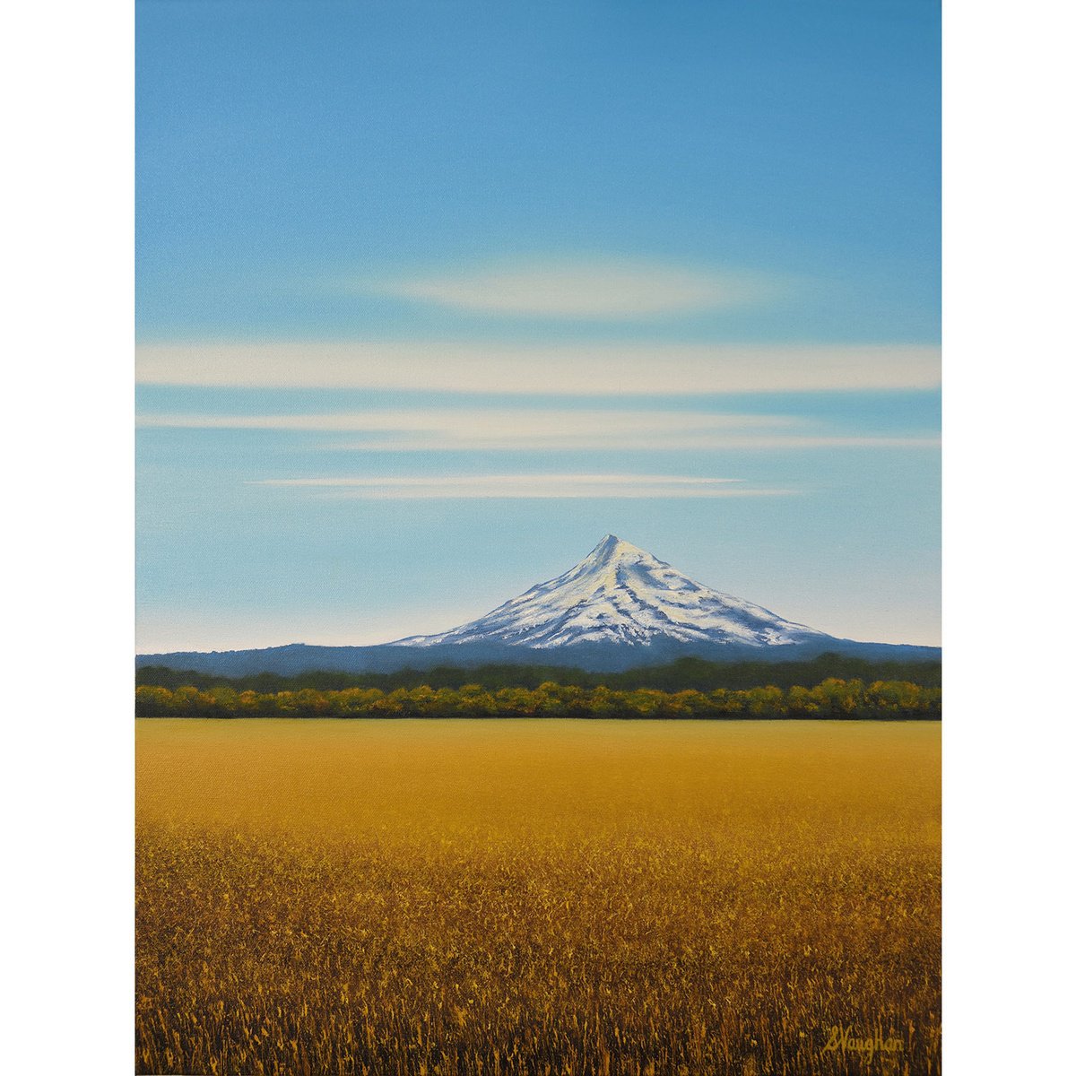 Impressionistic Landscape Oil Painting By Suzanne Vaughan, 18 X 24", Mountain Scene - Blue Sky, Original Artwork