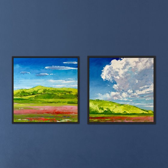 Set of 2 landscape paintings