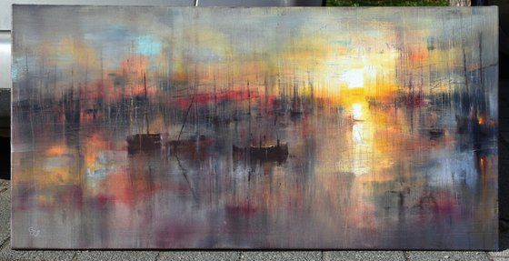 "Harbor of destroyed dreams - The sound of Ashes" W 120 x H 60 cm