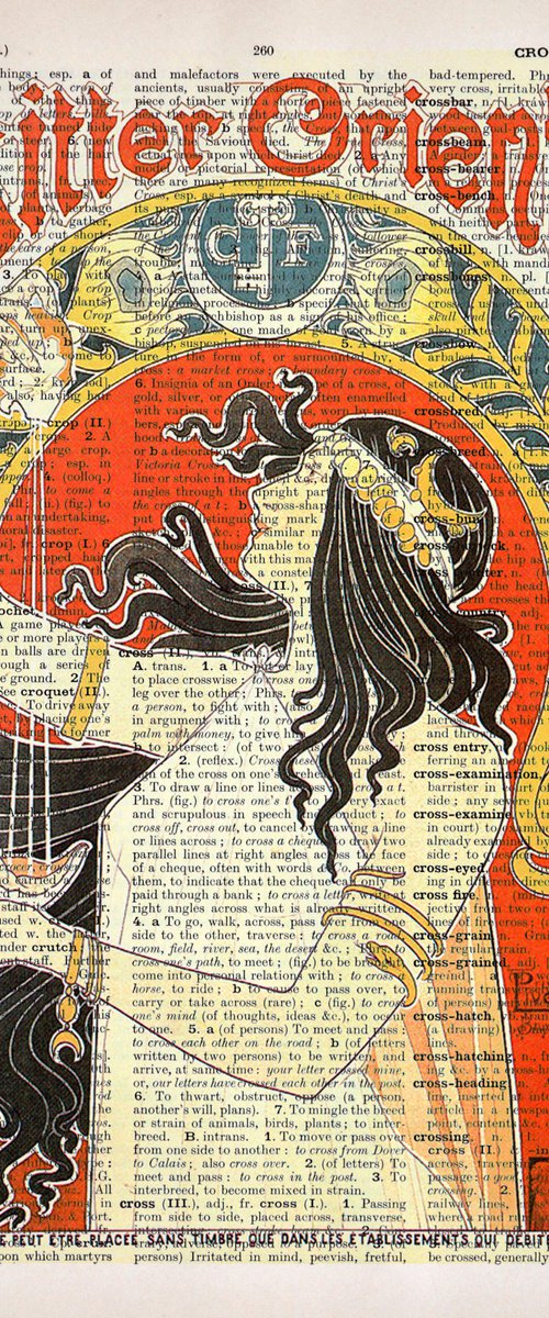 Bitter Oriental - Collage Art Print on Large Real English Dictionary Vintage Book Page by Jakub DK - JAKUB D KRZEWNIAK