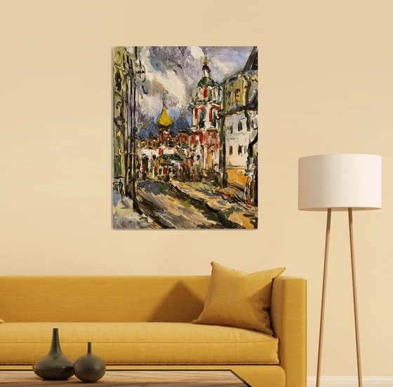 Varvarka Street. Moscow - Moscow Cityscape - Oil painting - Gift