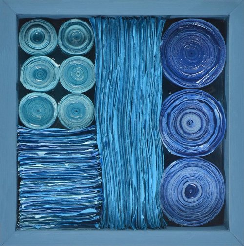 Blue Coiled Lines lI by Matthew Dean