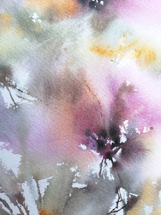 Pastel color floral painting Flower secret