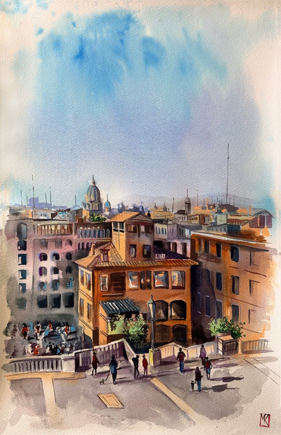 Morning Above the Spanish Steps