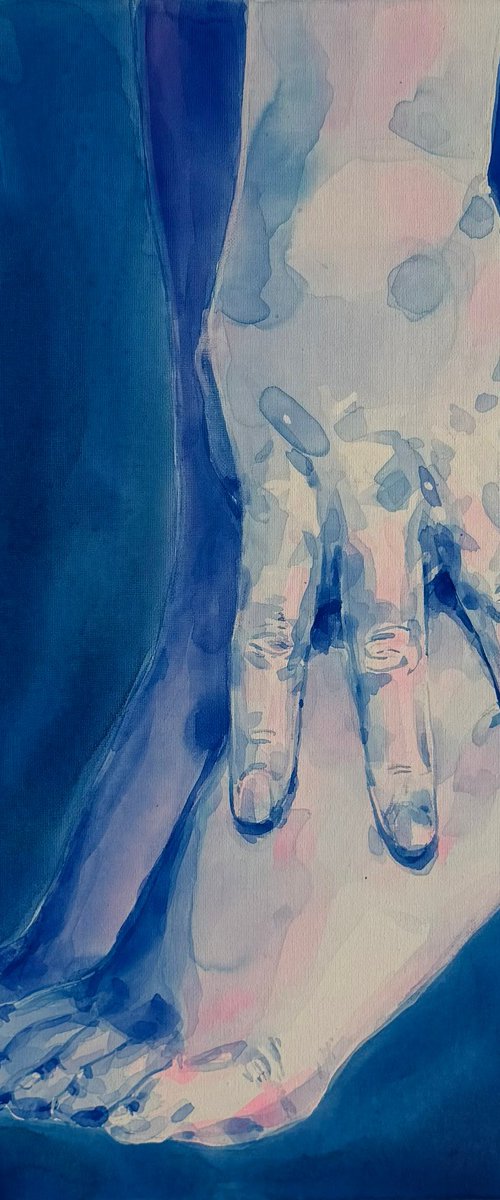 Blue hand and foot by Alina Lobanova