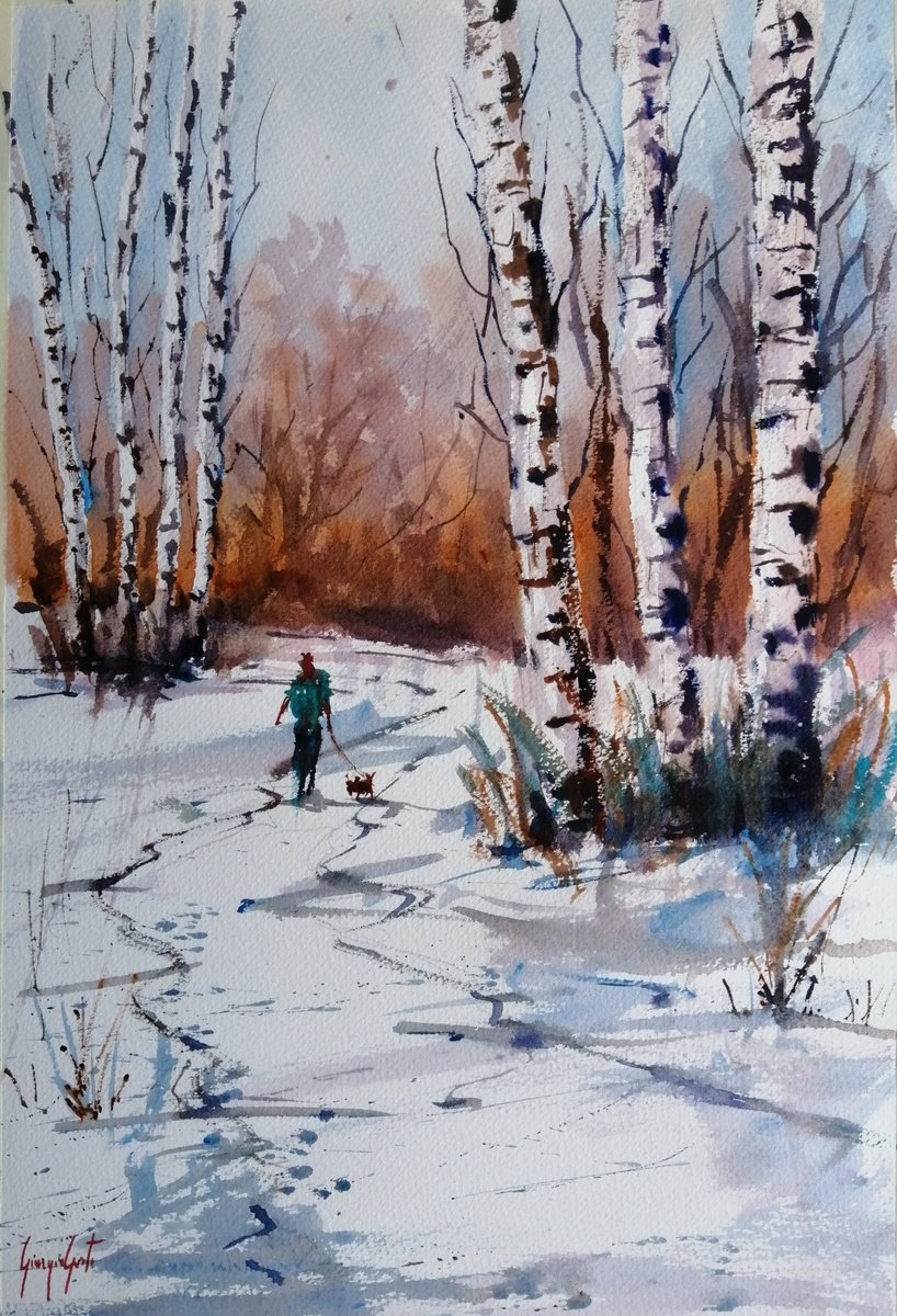 Impressionistic Watercolour , Forest By Giorgio Gosti, 14 X 21, Artwork For Sale On Artfinder
