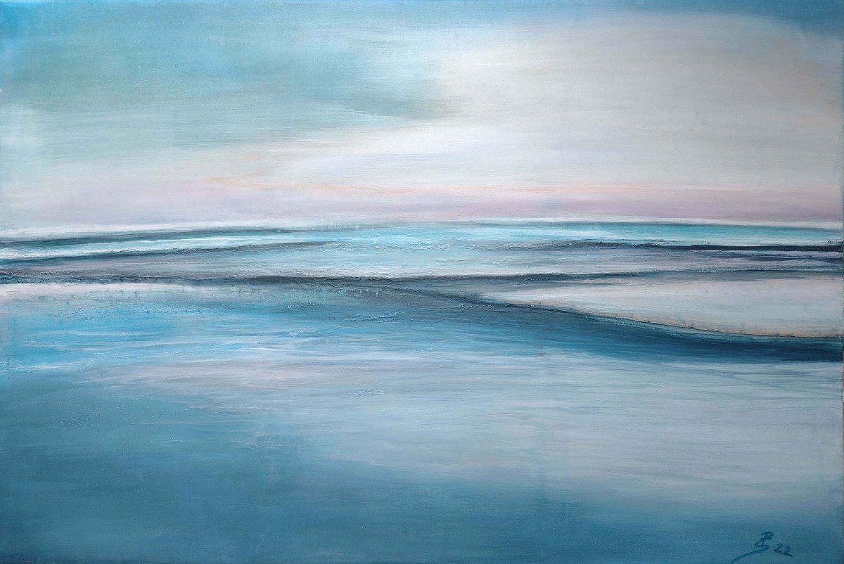 Impressionistic Landscape Painting By Peter Stahr, 48 X 33", Bon Voyage, Original Artwork