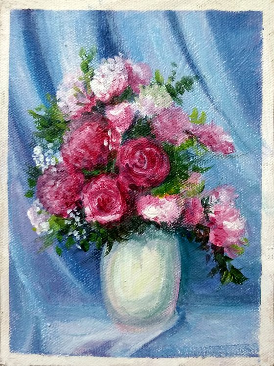 Vase of Pink flowers