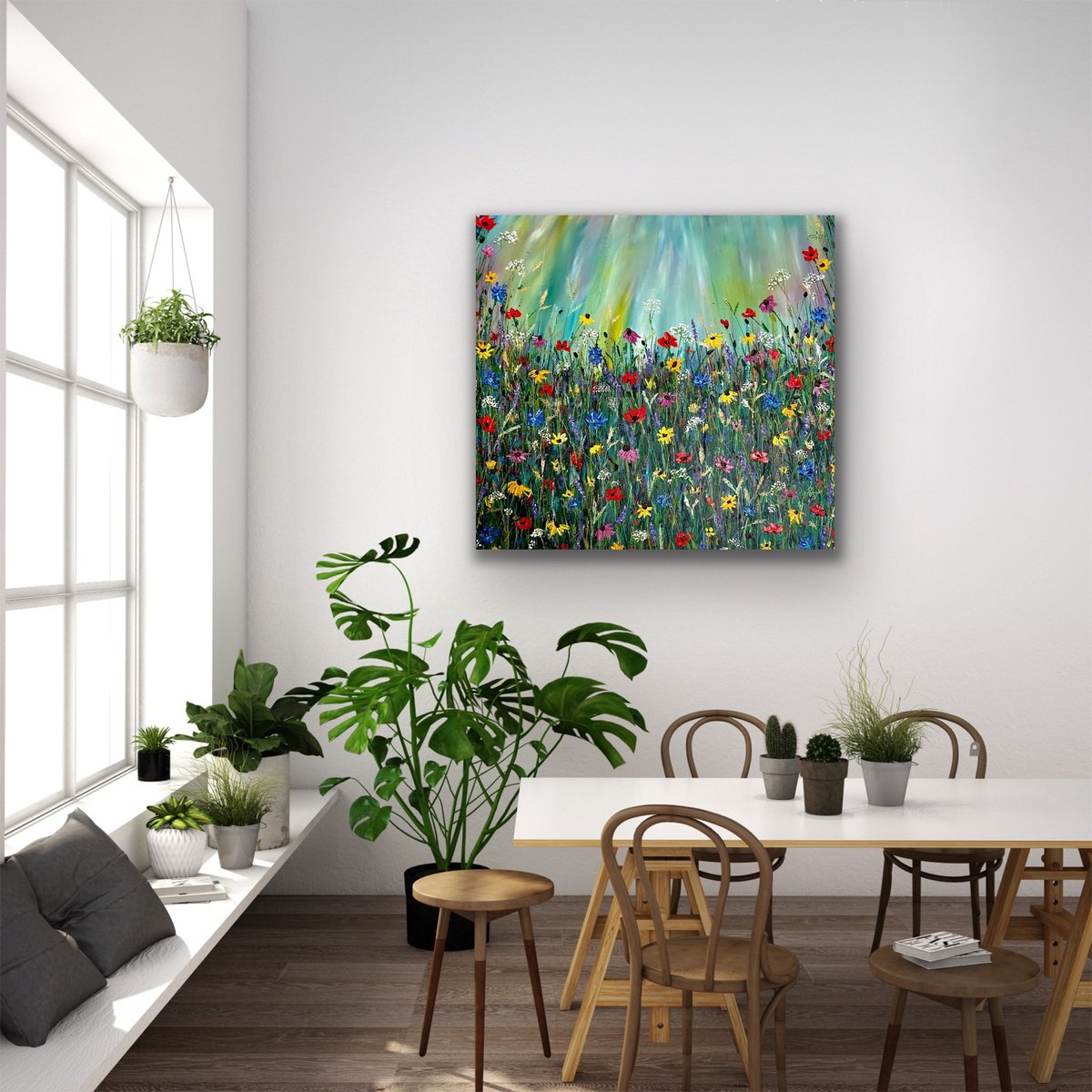 Summer Meadow Garden By Pooja Verma, 43 X 39, Artwork For Sale On Artfinder