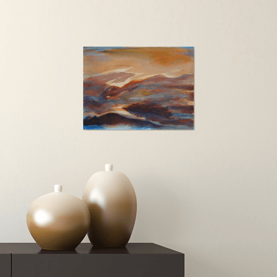 "The Isle" - Northern volcanic Abstract landscape Small price Affordable art Ideal gift Christmas Deco design home interior decor ready to frame