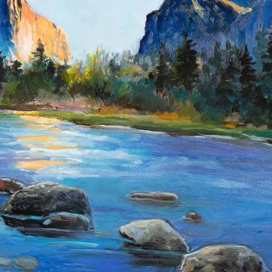 Yosemite mountain river landscape