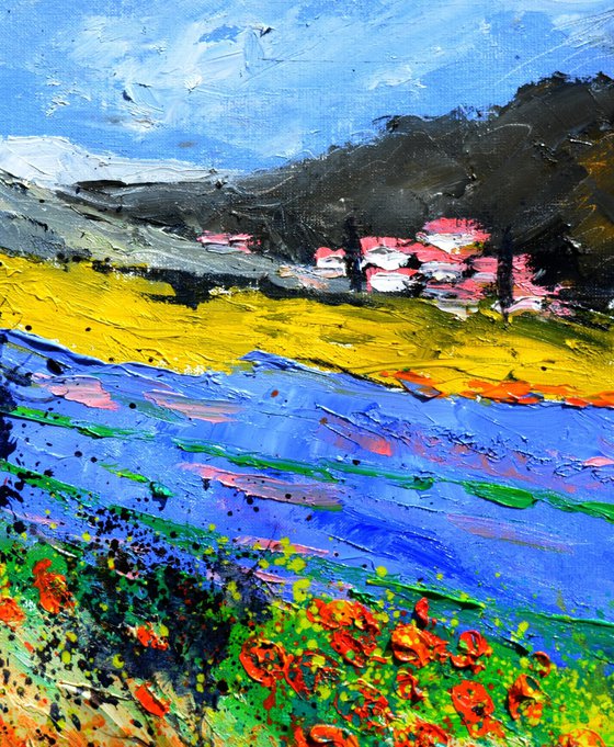 Lavender and poppies    in Provence