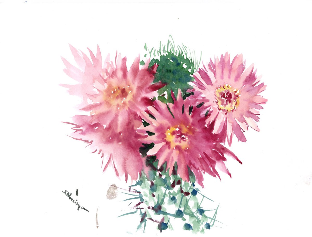 Cactus flowers by Suren Nersisyan
