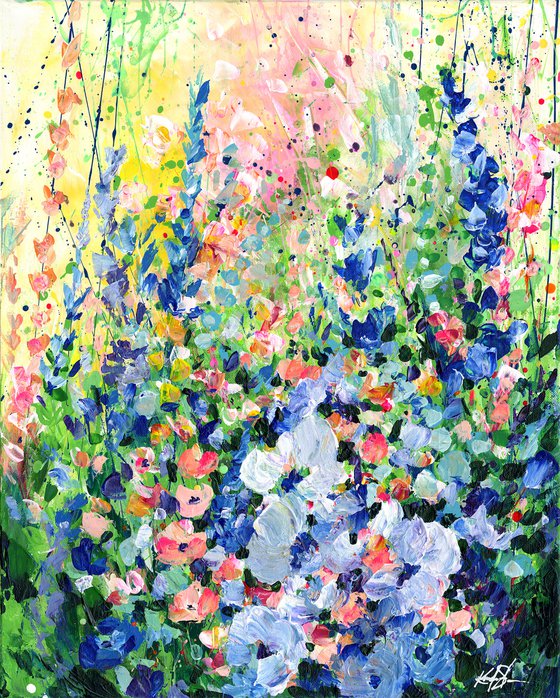 Floral Serenade 4 - Textural Floral Painting by Kathy Morton Stanion