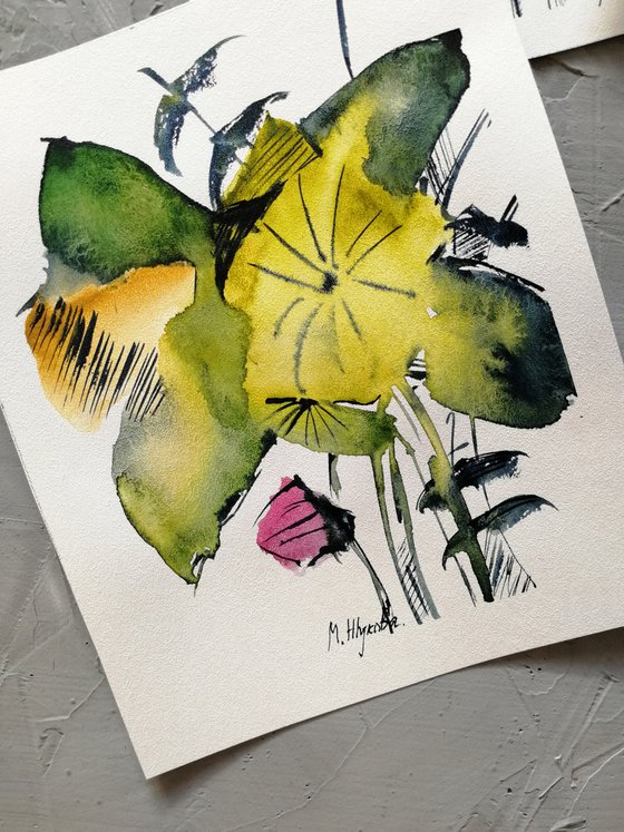 Lotus flower painting