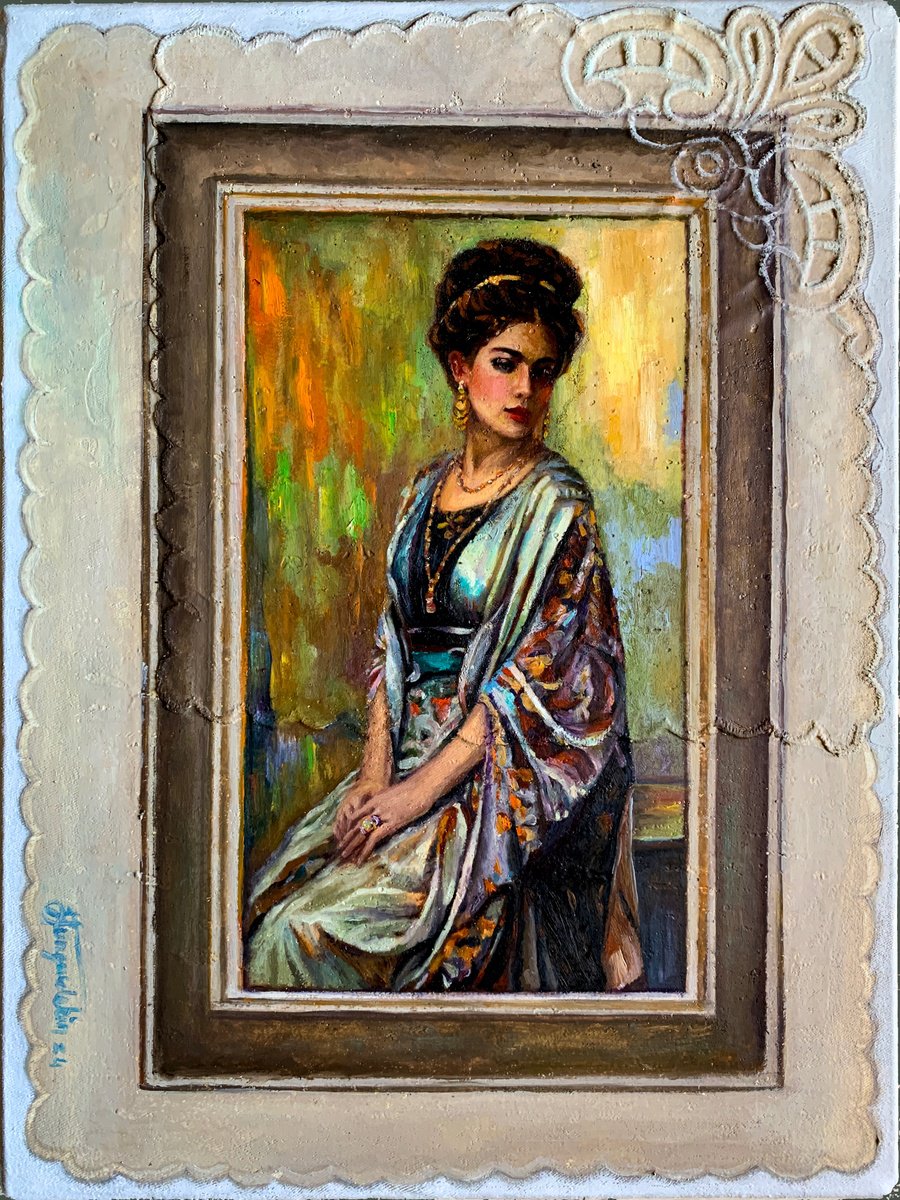 Expressive Portrait Painting By Fatih Sungurtekin, 12 X 16, Lacy 8, Original Artwork