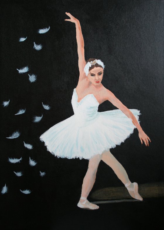 Black and White Swan. Ballet. Diptych /  ORIGINAL PAINTING