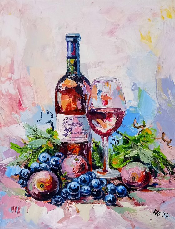 Wine and fruits