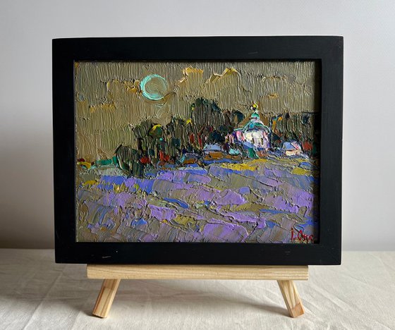 Moonlit night in the village