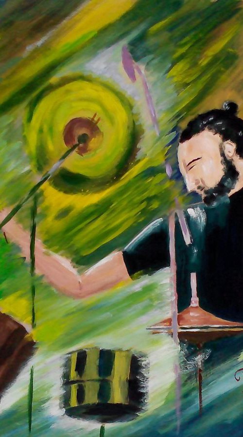 jazz music original gouache painting musician impressionistic art " Freedom and jazz" by Halyna Kirichenko