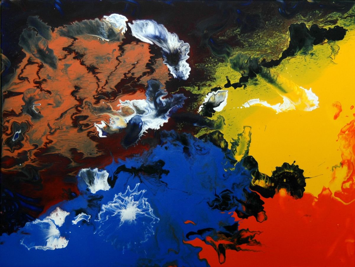 Abstract Acrylic Painting By Cb., 31 X 24, Your In Dream Land, Original Artwork