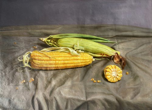 Still life:Corns on the table by Kunlong Wang