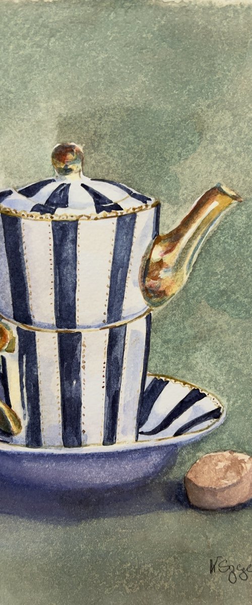 Tea and biscuits by Krystyna Szczepanowski