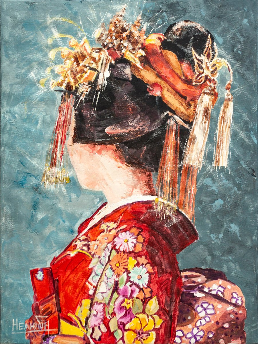 Impressionistic Portrait Acrylic Painting By Aleksandr Neliubin, 12 X 16, Quiet Grace, Original Artwork