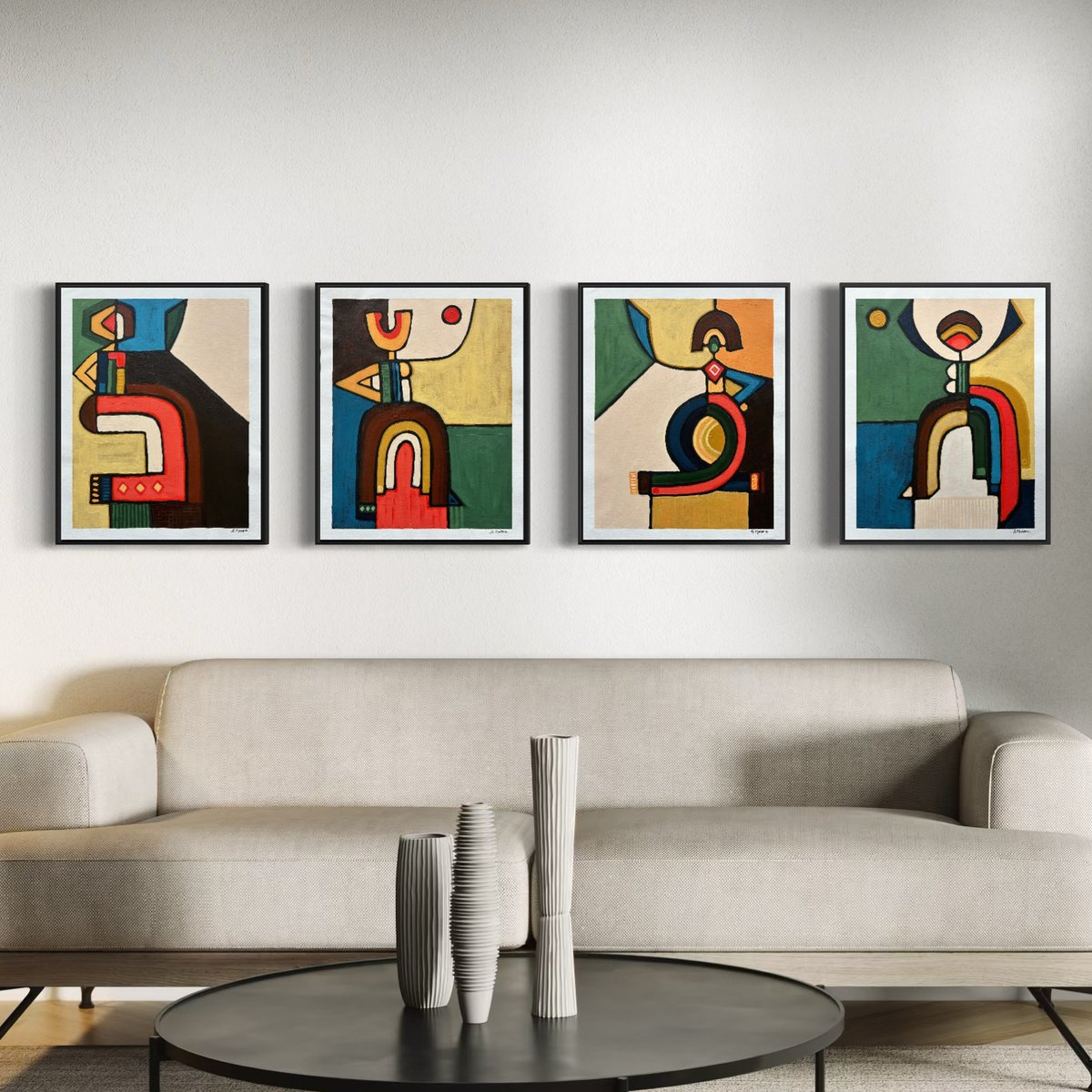 Dancing To The Rhythm (Set Of 4) By Samantha Malone, 64 X 20, Artwork For Sale On Artfinder