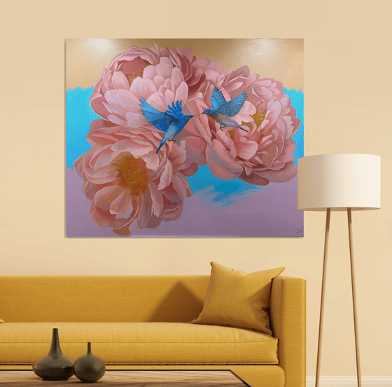 Peonies large bloom 120*100cm