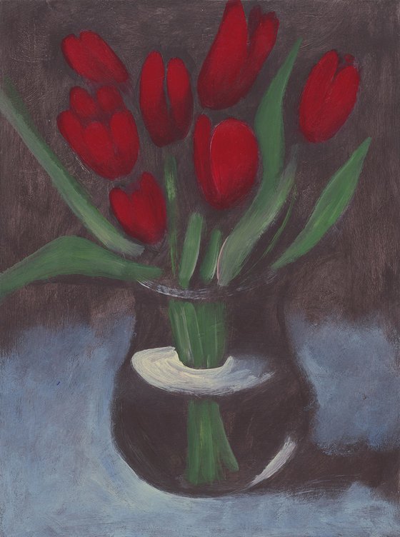 Seven Red Tulips