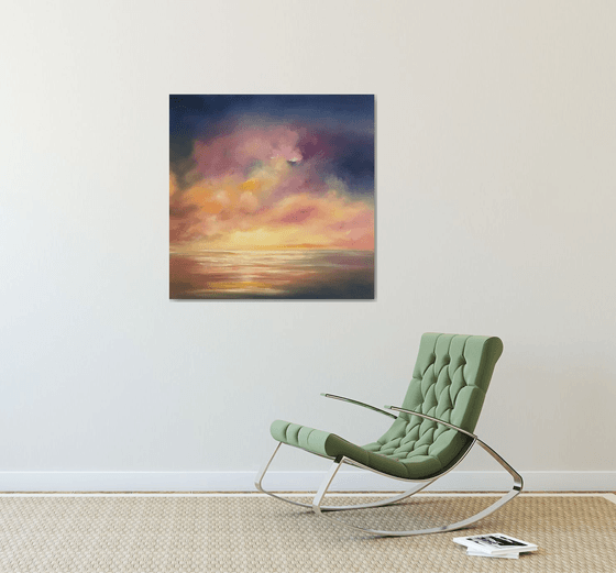 When the Night Falls; large square deep canvas