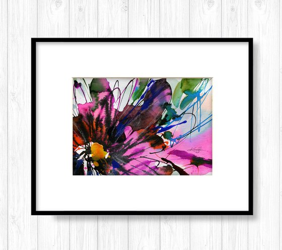 Floral Dance 10 - Abstract Floral Painting in mat by Kathy Morton Stanion