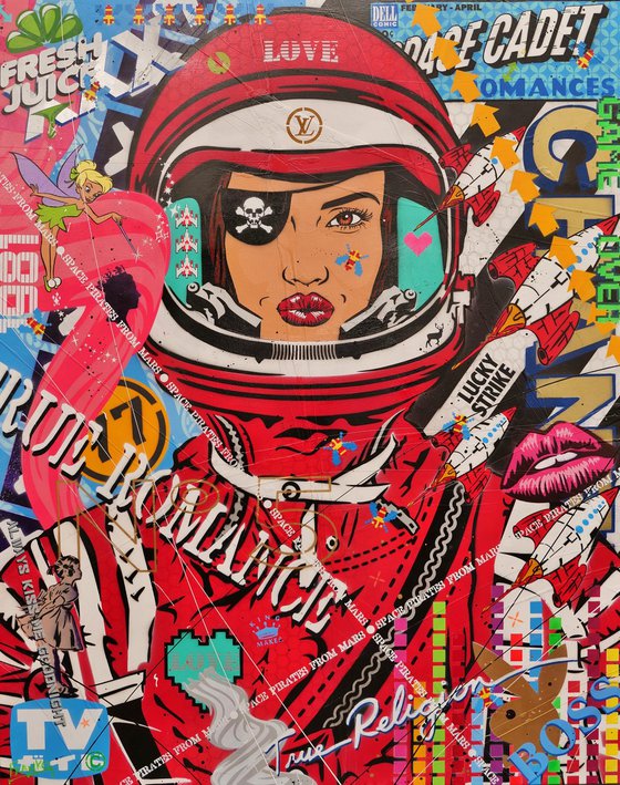 The Red Cadet 120cm x 150cm Textured Urban Pop Art