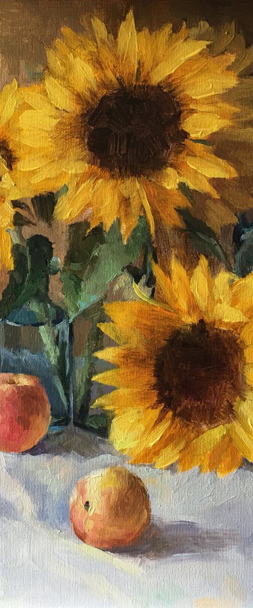 Sunflower with Still Life by Ling Strube