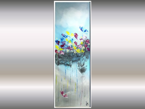Sommerwiese  - Abstract Art - Acrylic Painting - Canvas Art - Abstract Flower Painting - Ready to Hang