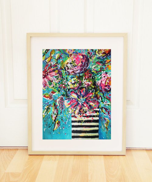 Framed Floral Painting - 4 by Shazia Basheer