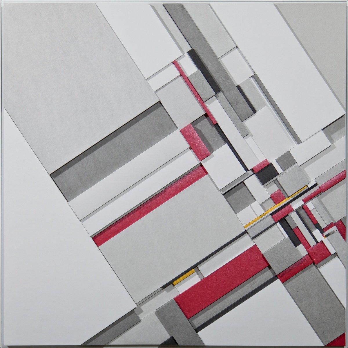 Geometric Abstract Relief By Letovbarski Artlab, 28 X 28", Neosuprema 