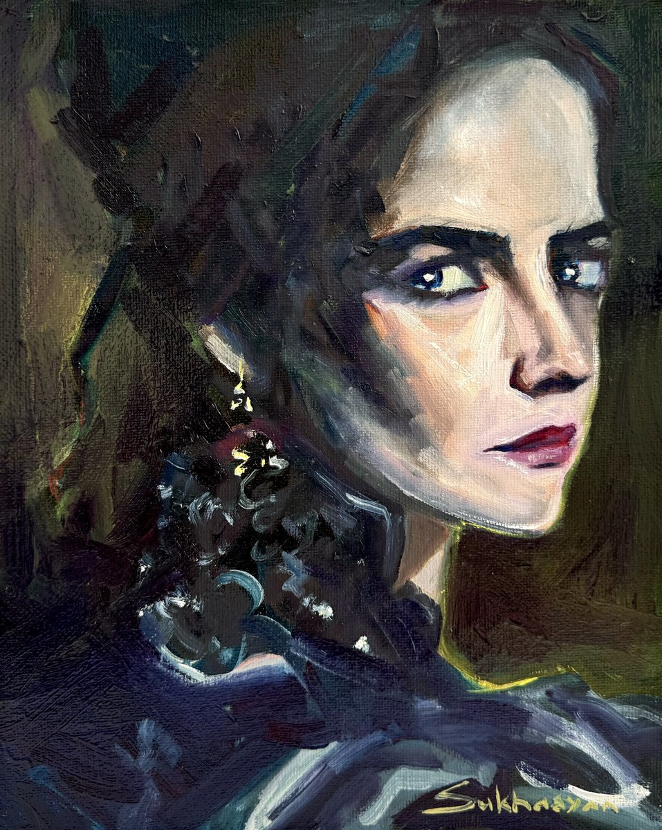Impressionistic Portrait Oil Painting By Victoria Sukhasyan, 8 X 10", Vanessa Ives. Penny Dreadful, Original Artwork