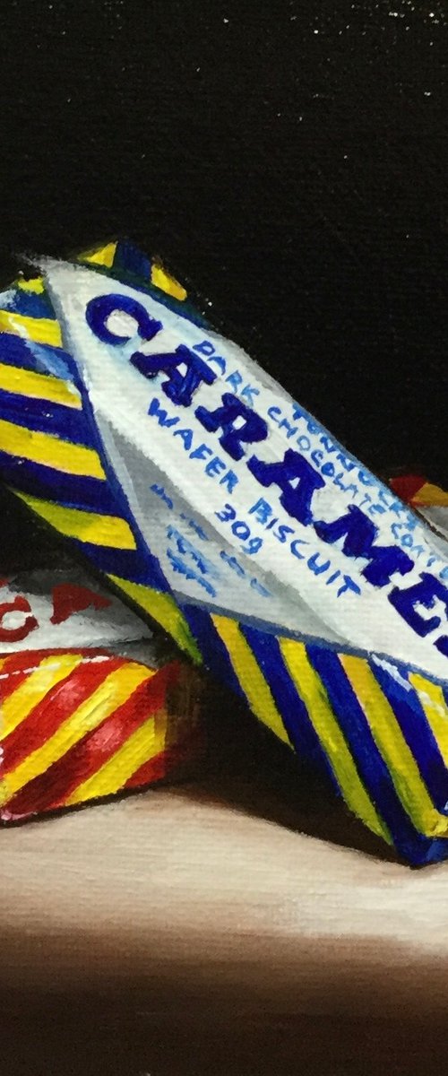 Tunnocks  Caramel wafers   still life by Jane Palmer Art