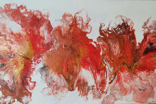 Fluid RED Flame Abstract by Deimante Bruzguliene