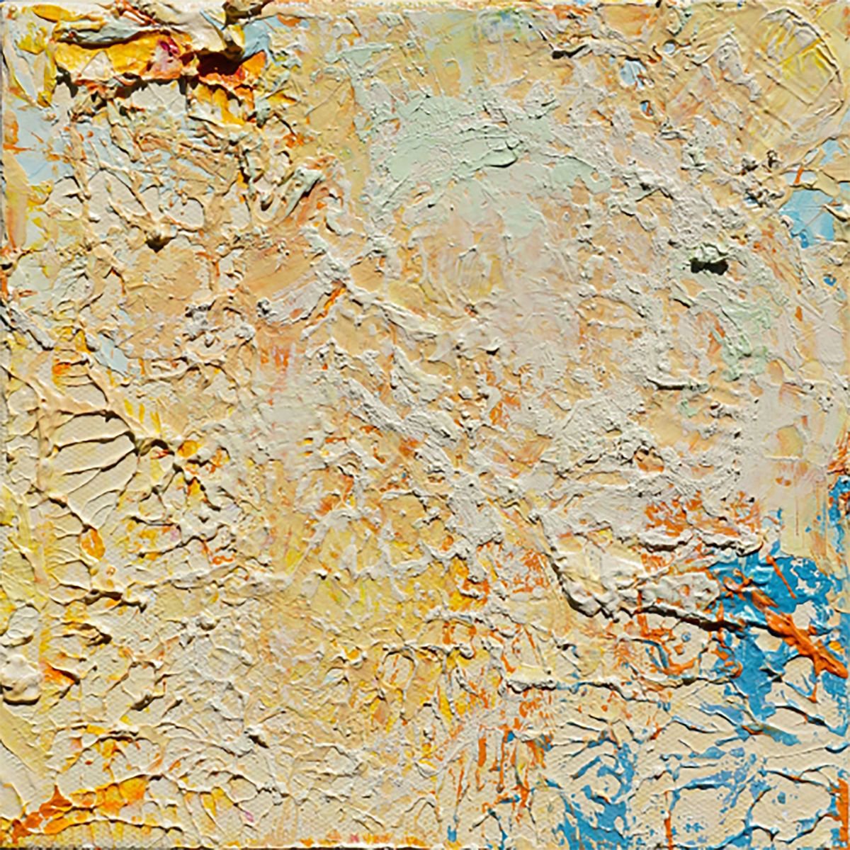 Organic Abstract Oil Painting By Jelena B, 8 X 8, Happy Tile- Late, Original Artwork