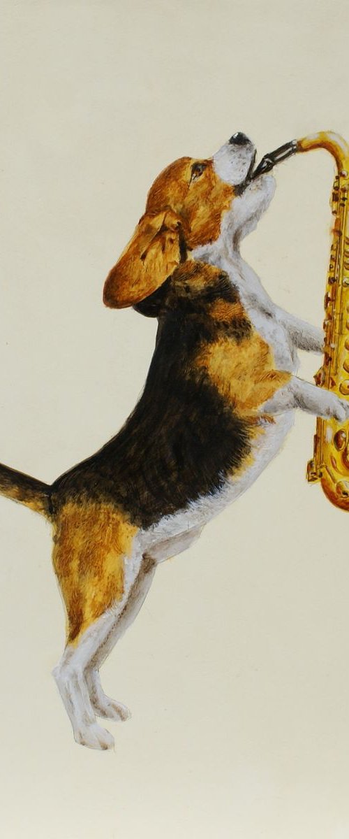 'Beagle blowing the Blues' by Laurence Wheeler