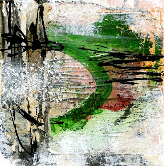Rituals In Abstract 3 - Framed Mixed Media Abstract Art by Kathy Morton Stanion