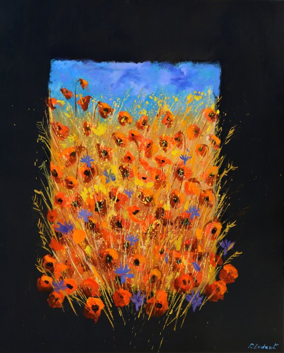 Red poppies and blue cornflowers  -  6723