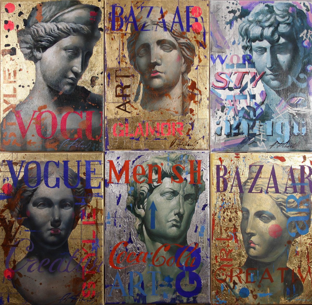 Urban And Pop Portrait Oil Painting By Alexandr Dobrodiy, 28 X 28, ???????? ?????, Original Artwork